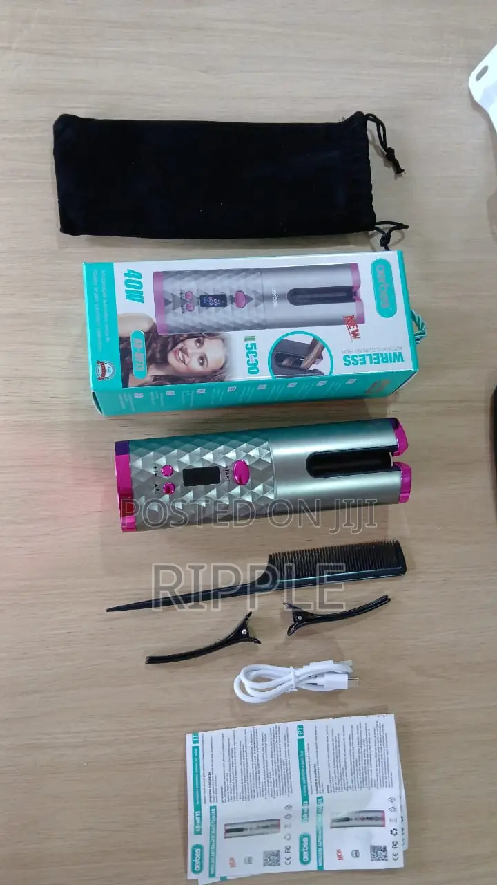 Aerbes 40W Wireless Automatic Hair Curler Rechargeable LCD