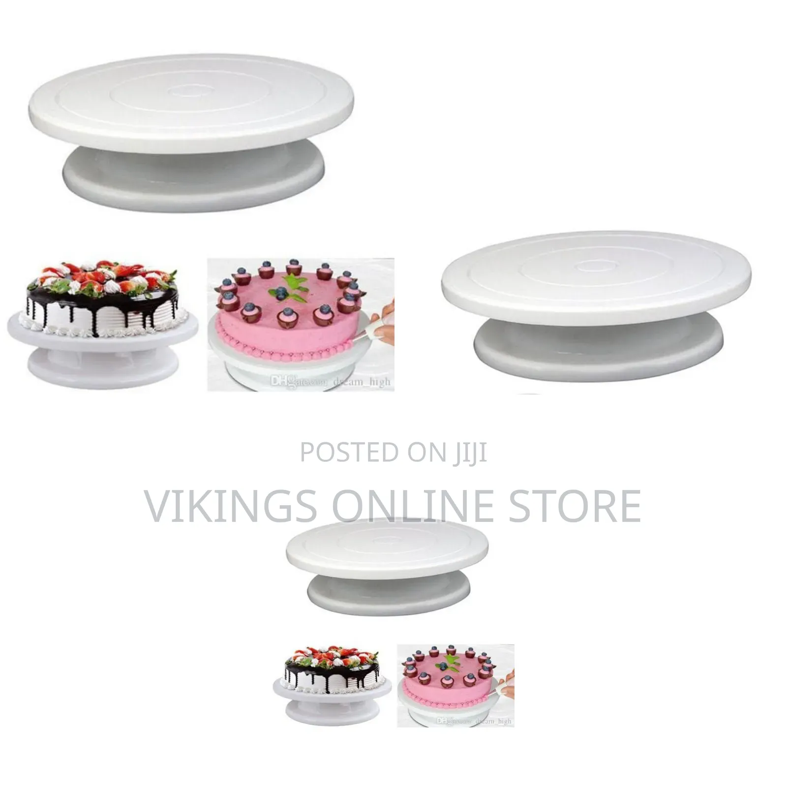 White Plastic Cake Decorating Turntable