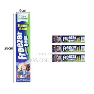 Best Select Zipper Seal Freezer & Storage Bags (Gallon Size, 20 Count