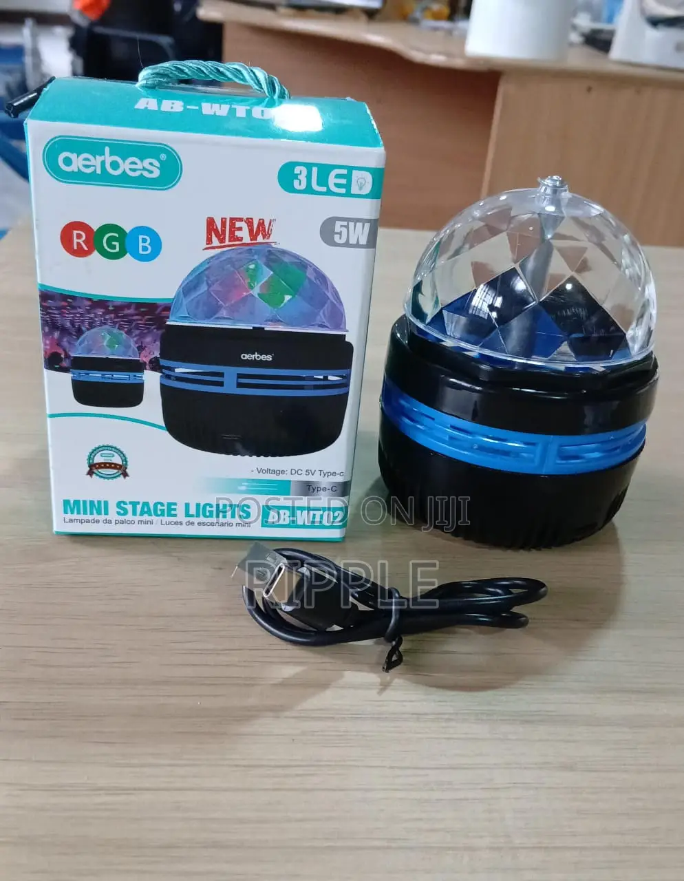 Aerbes 5W RGB Mini Disco Stage Light – USB Party Projector
