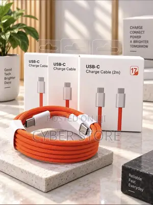 60W Nylon-Braided USB-C to USB-C Fast-Charging and Data Cable,