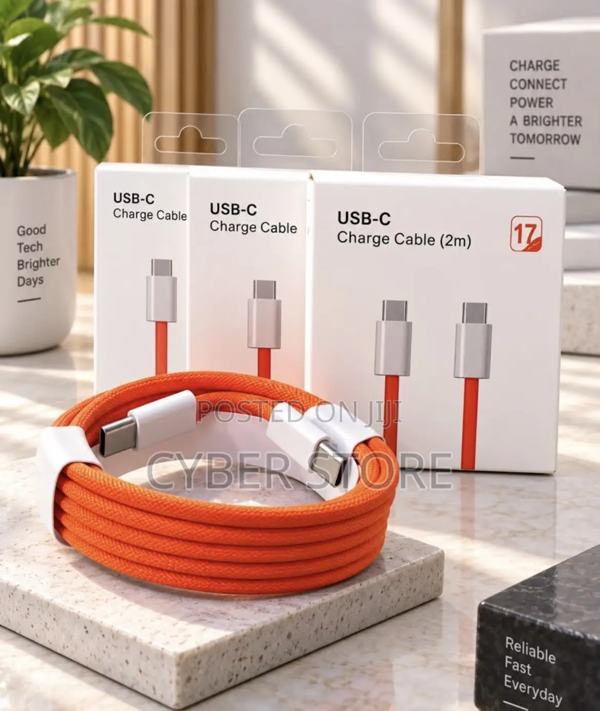 60W Nylon-Braided USB-C to USB-C Fast-Charging and Data Cable,