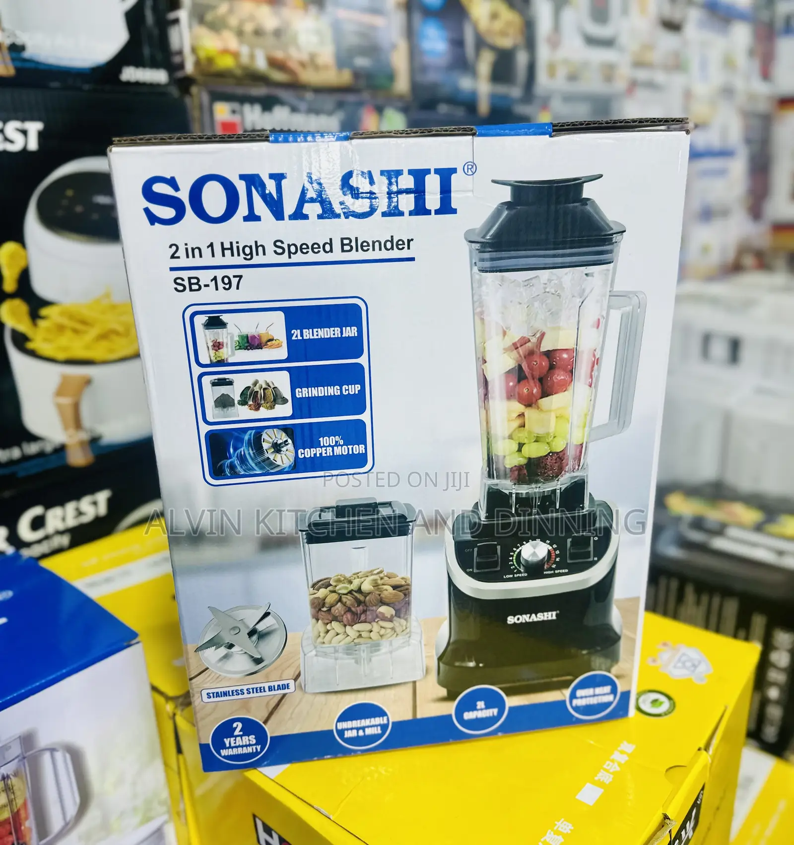 Heavy Duty Electric Blender & Spice Grinder 2in1