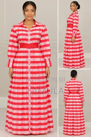 Beautiful Red and White Striped Dress
