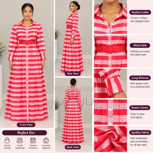 Beautiful Red and White Striped Dress