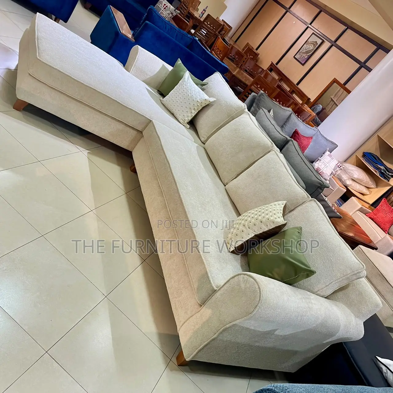 Cream L Sofa (C) - Senana Hypermarket