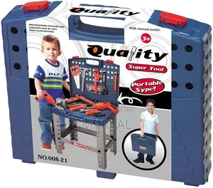 Kids Tool Workbench Set With Electronic Cordless Drill