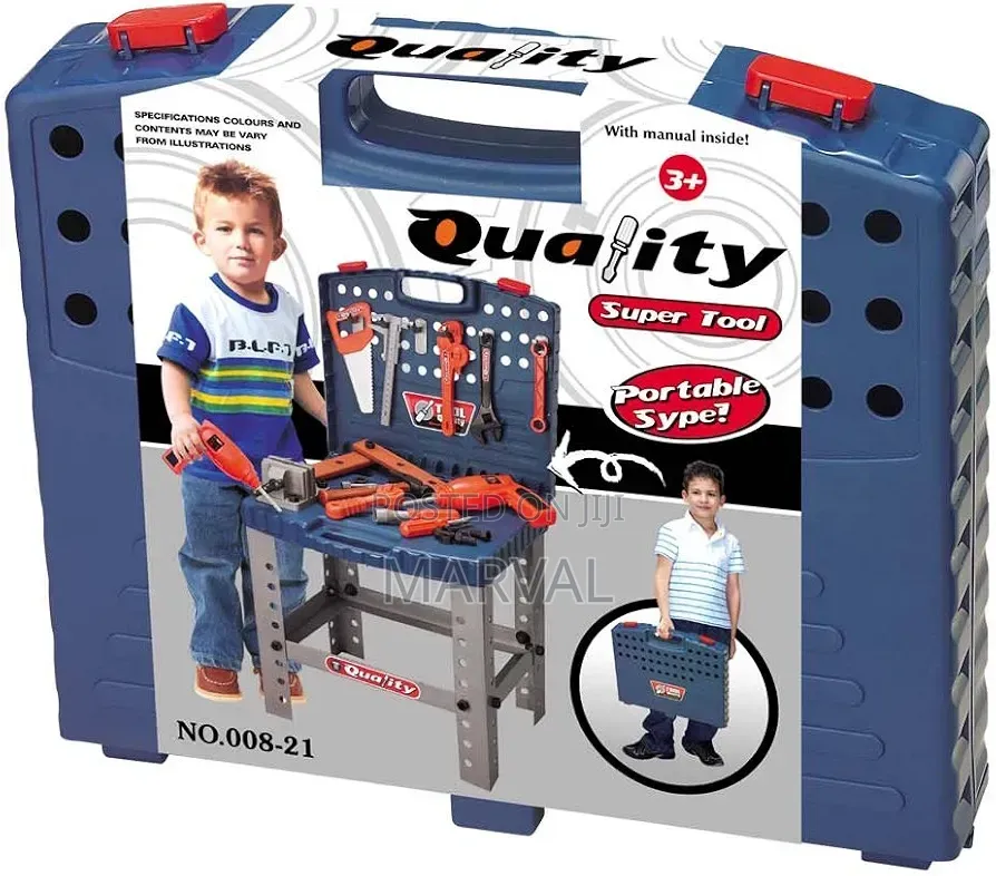 Kids Tool Workbench Set With Electronic Cordless Drill