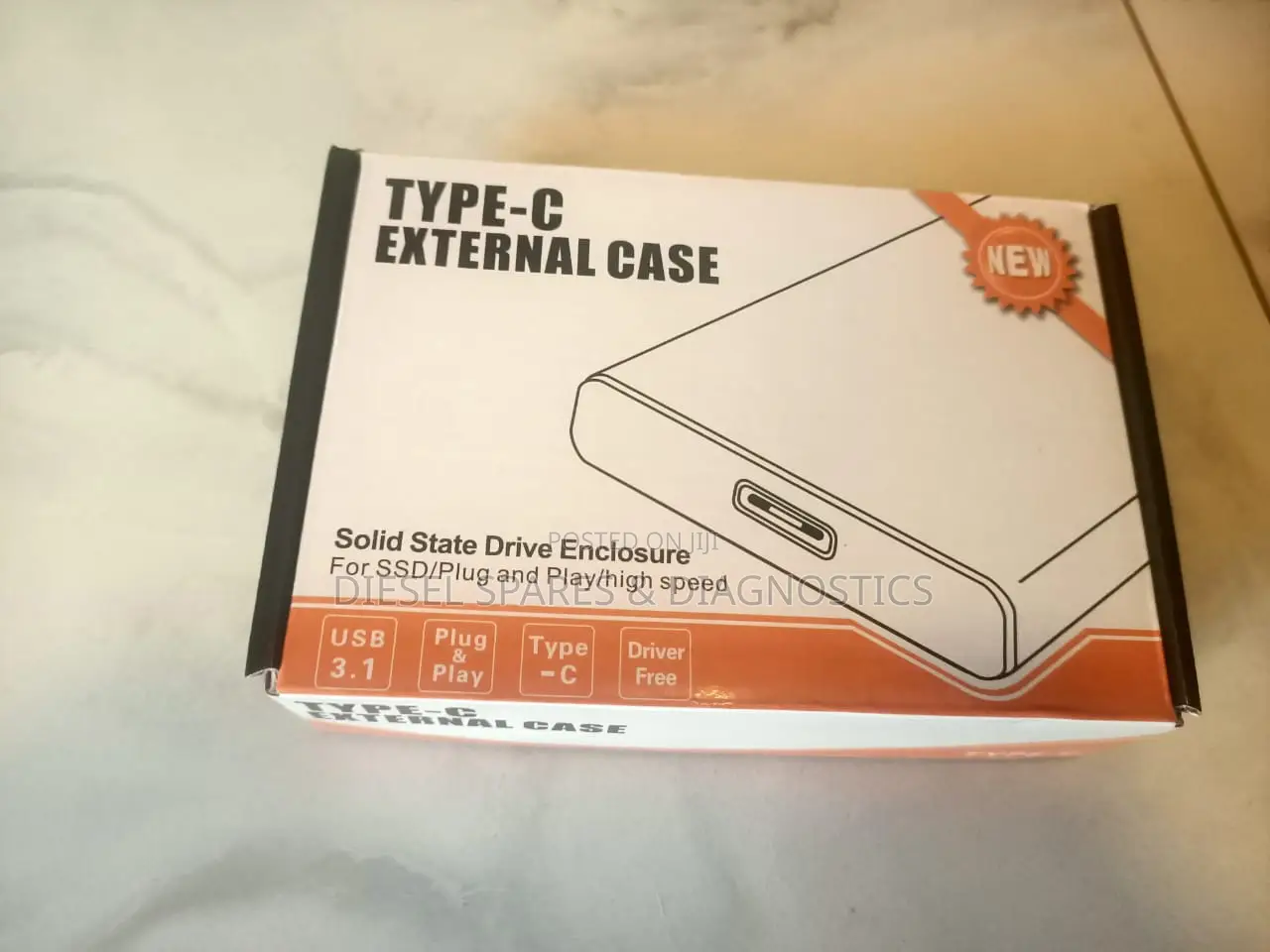 High-Speed USB 3.1 Type-C External Hard Drive Case (Brand New)