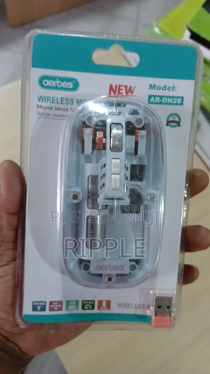 Aerbes Rechargeable Wireless Mouse 1600 DPI – Transparent Design