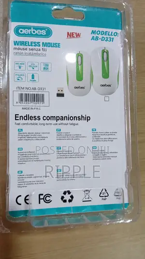 Aerbes 1200 DPI Wireless Optical Mouse – White & Yellow
