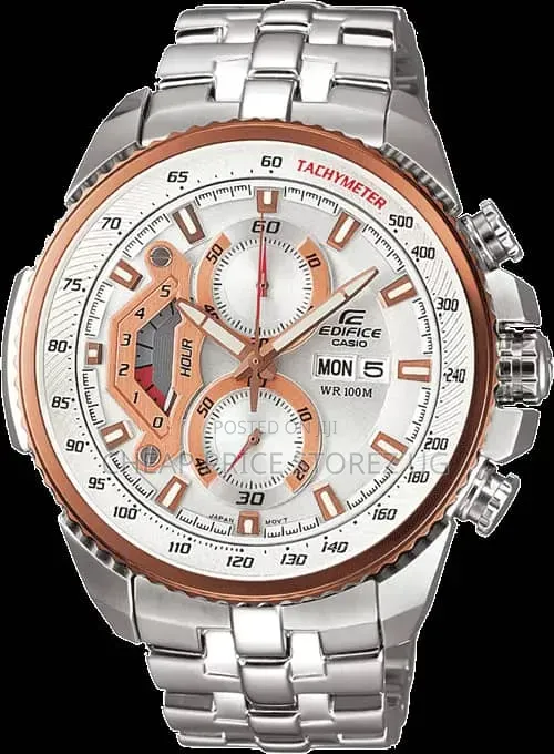Silver Rose Gold Edifice Casio Watch