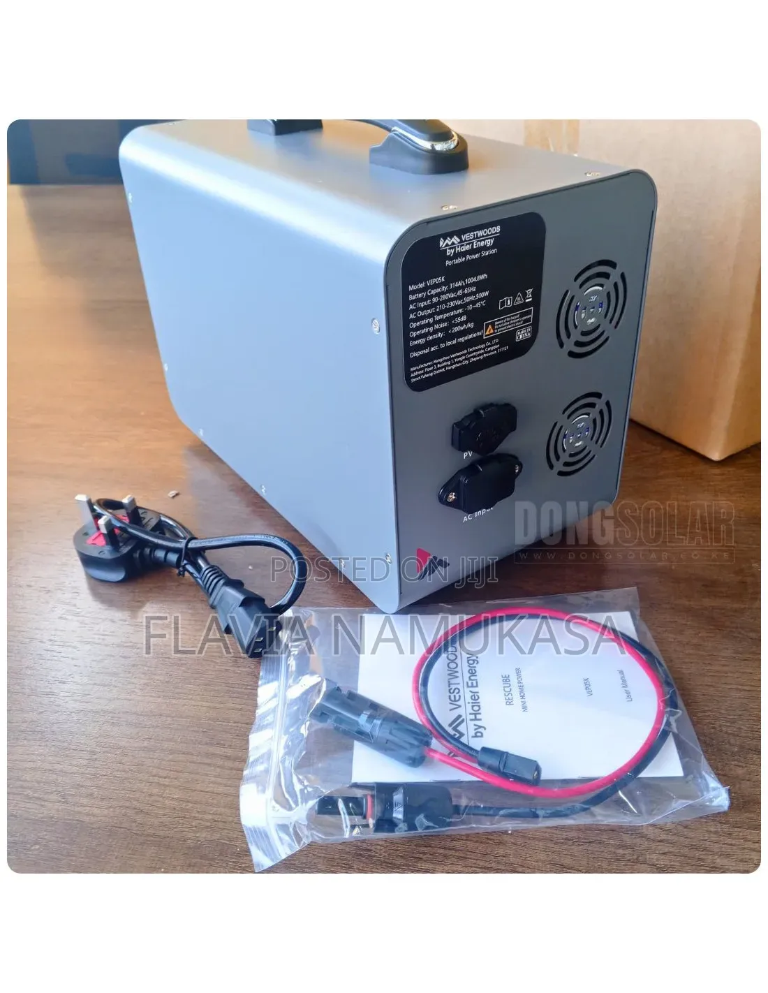Vestwoods by Haier Energy 1kWh (1004.8Wh) With a 500W AC Inverter.