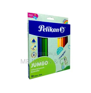 Pelikan Jumbo Triangular Coloured Pencils (12 Pieces).