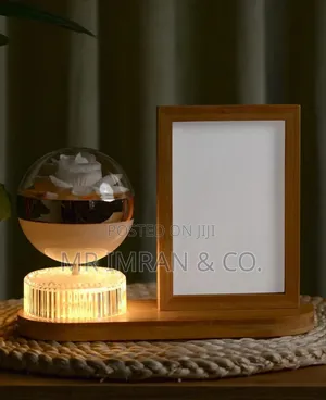 LED Photo Frame Lamp With an Illuminated Flower Globe