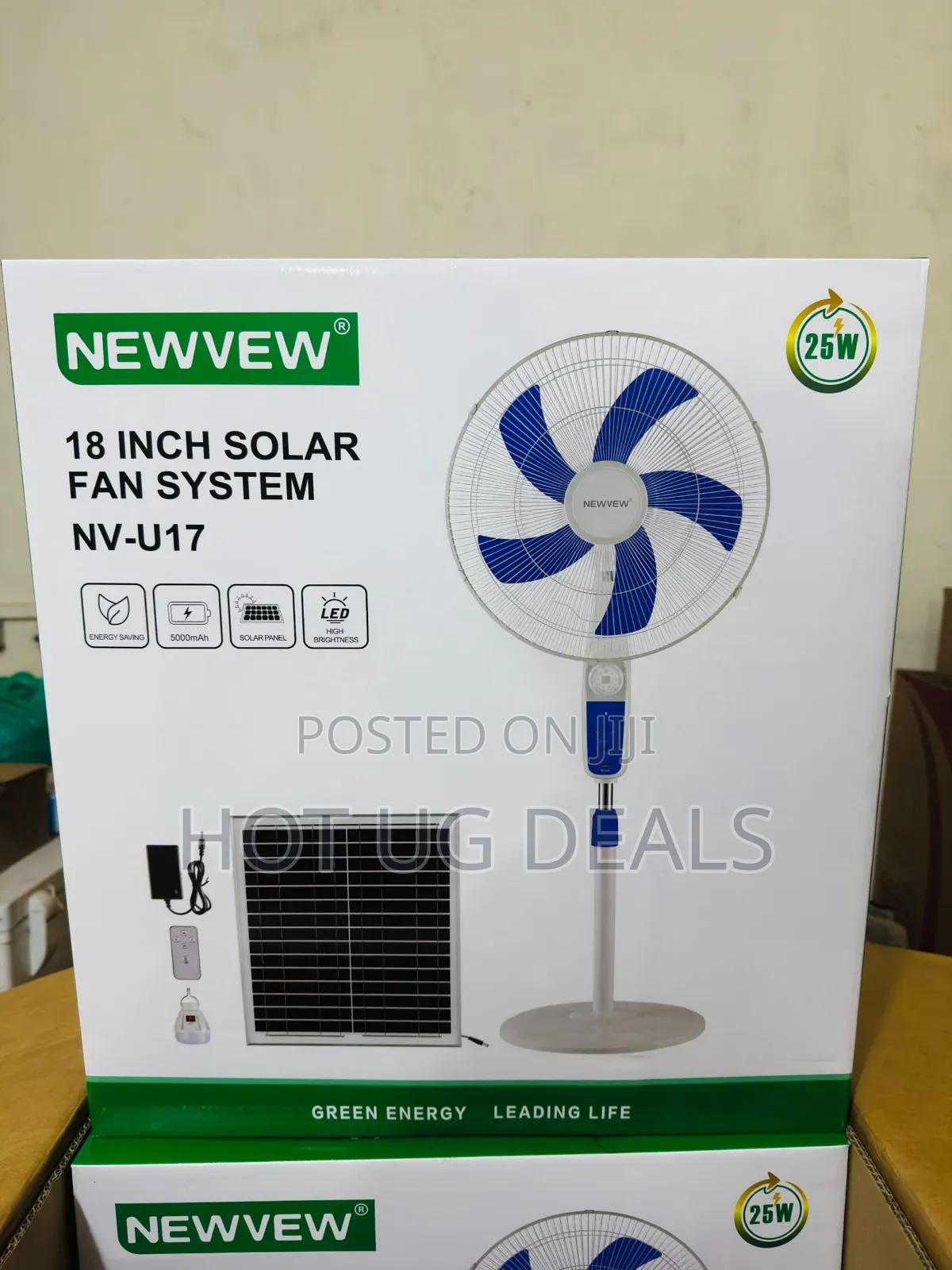 18" Solar Standing Fan System - 25W