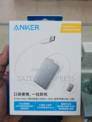 Anker 533 Nano Power Bank 10,000mah 30W With Built in USB C Cable