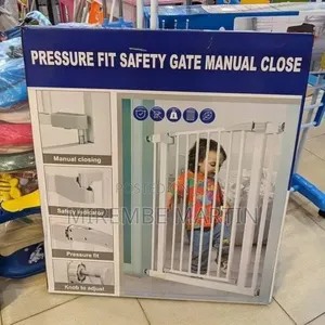 Pressure Fit Safety Gate With Manual Close, Adjustable Length