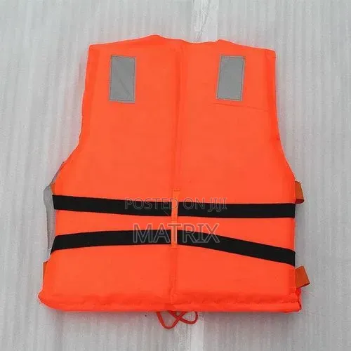 Life Jacket Has Reflective Strips for High Visibility in Low-Light