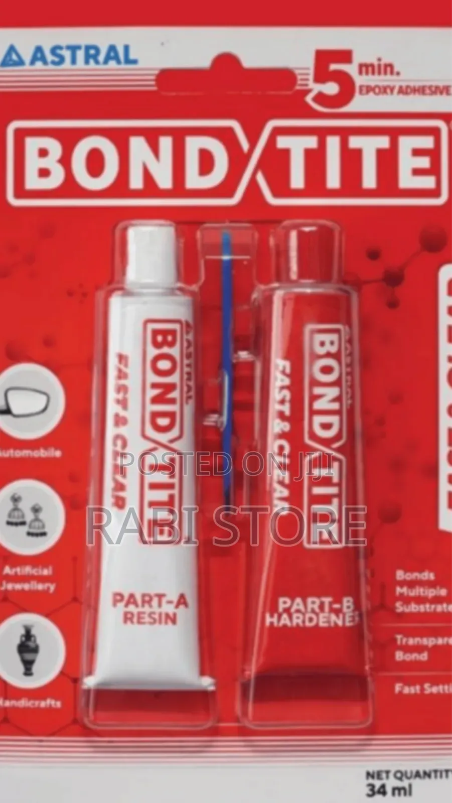 Astral Bondtite Fast & Clear 5-Min. Epoxy Adhesive (34 Ml / 39 Gm)