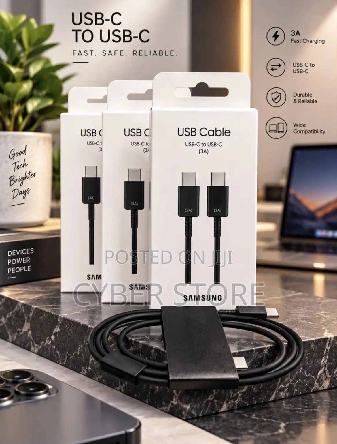 Samsung USB-C to USB-C Fast Charging Cables (3A).