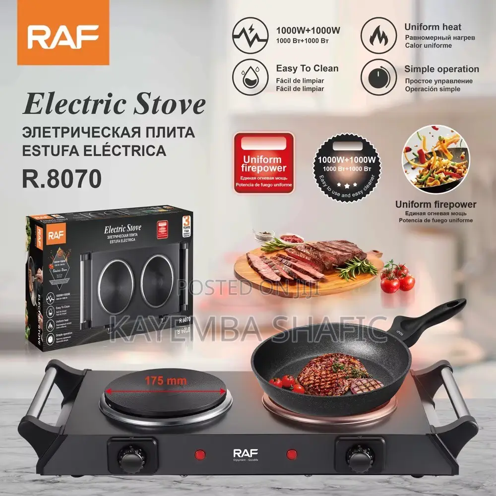 RAF Portable Double Burner Electric Stove Hot Plate Cooker 2000W