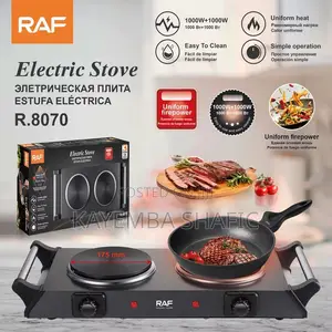 RAF Portable Double Burner Electric Stove Hot Plate Cooker 2000W