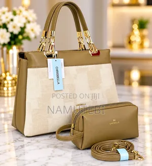 Chrisbella Luxury 2-in-1 Handbags and Matching Pouch Set.