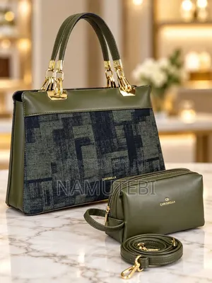 Chrisbella Luxury 2-in-1 Handbags and Matching Pouch Set.