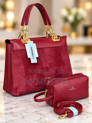 Chrisbella Luxury 2-in-1 Handbags and Matching Pouch Set.