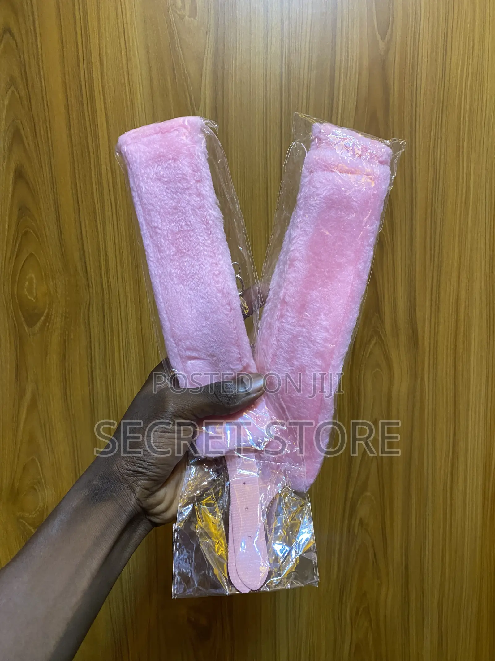 Pink Faux-Leather and Plush-Lined Restraint Cuffs