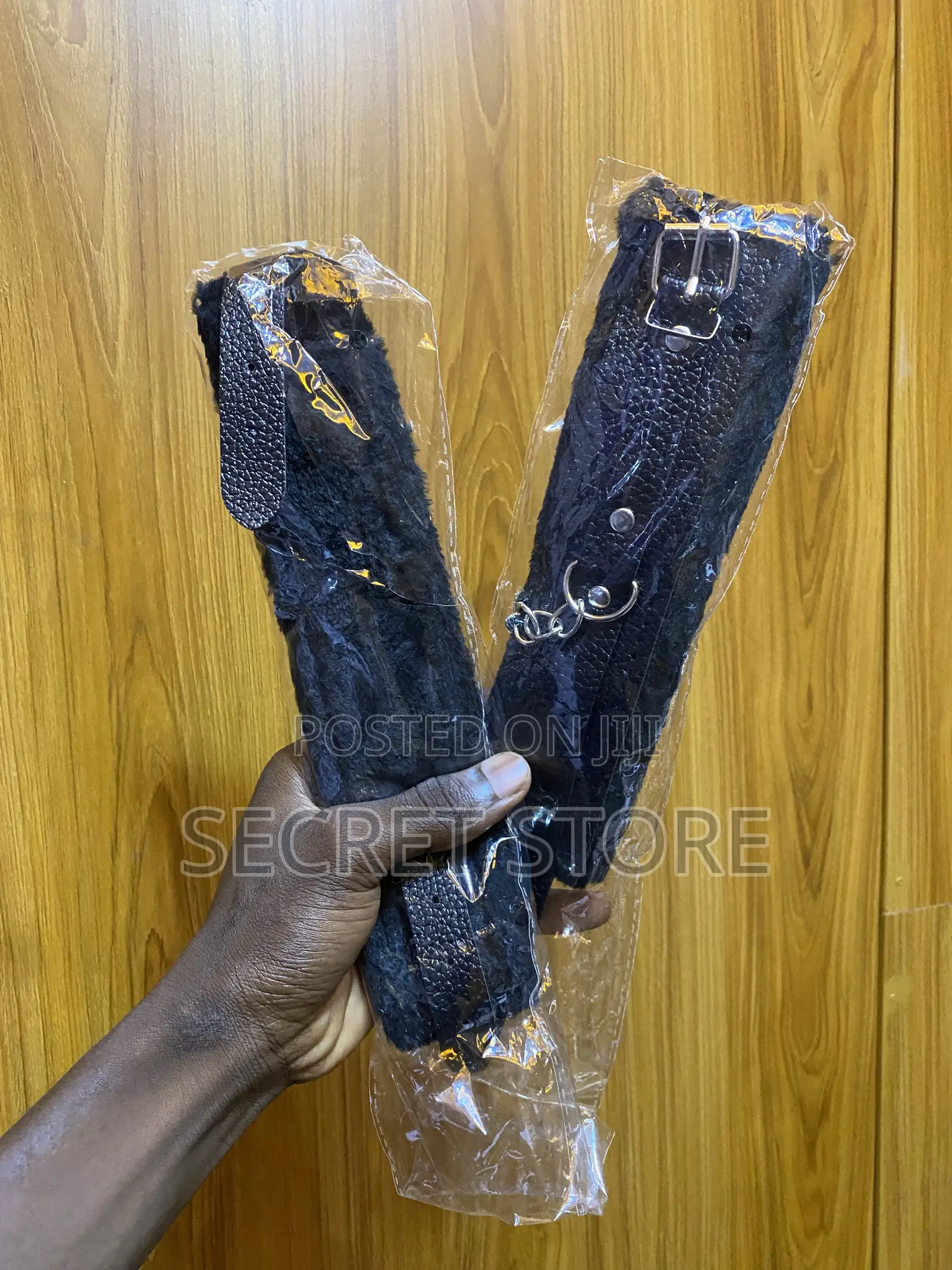 Fluffy Faux-Leather Wrist Cuffs