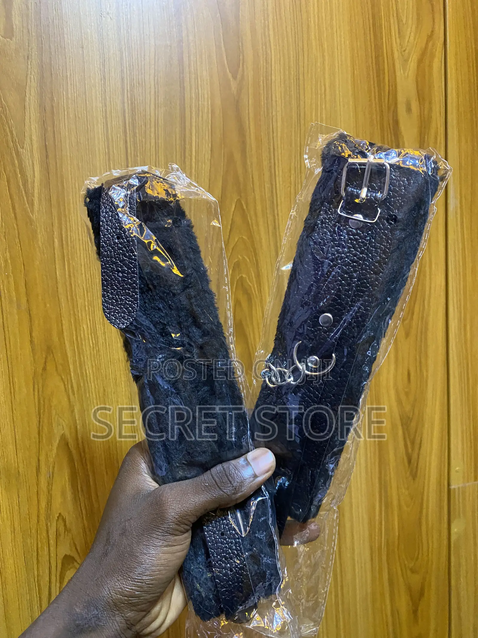 Fluffy Faux-Leather Wrist Cuffs