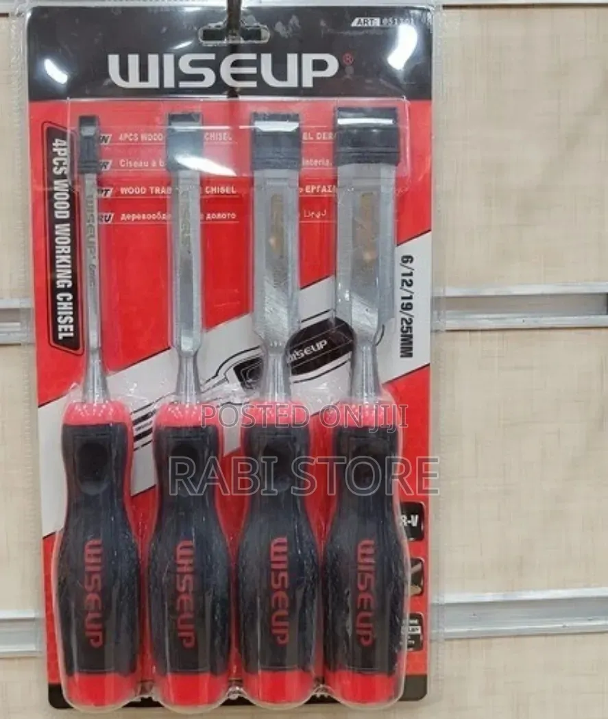 WISEUP 4-Piece Wood Chisel Set With Sizes 6, 12, 19,25 Mm