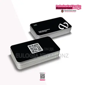 Black Qr Code Business Card Design