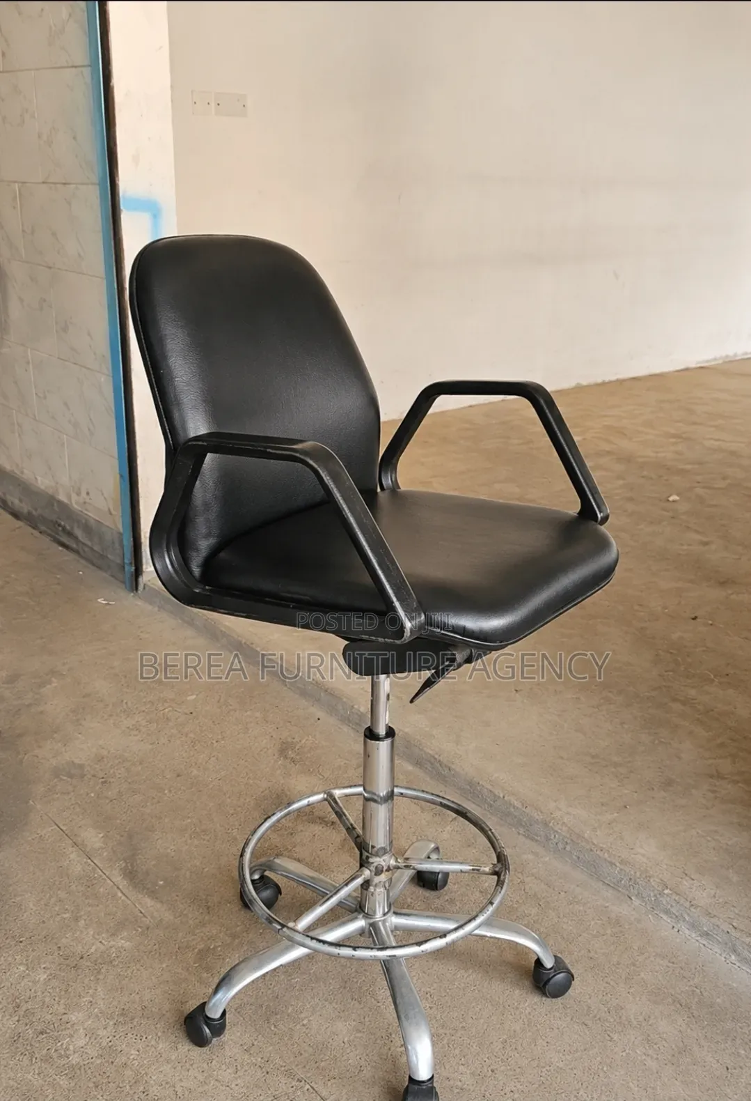 Leather Adjustable Counter Chair