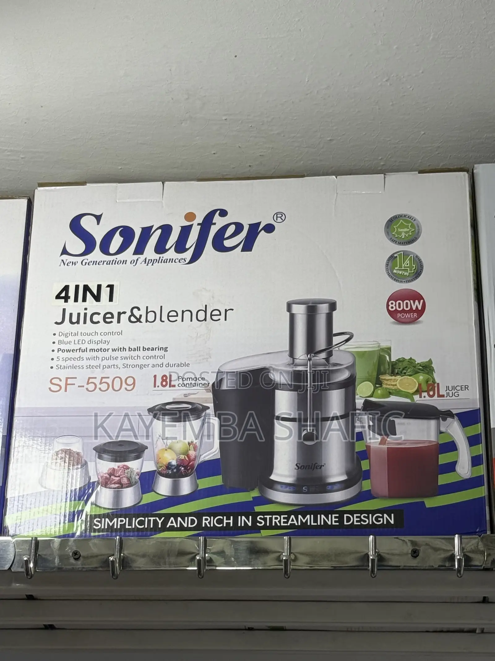 Sonifer 4-in-1 Digital Juicer & Blender 800W (Model SF-5509)