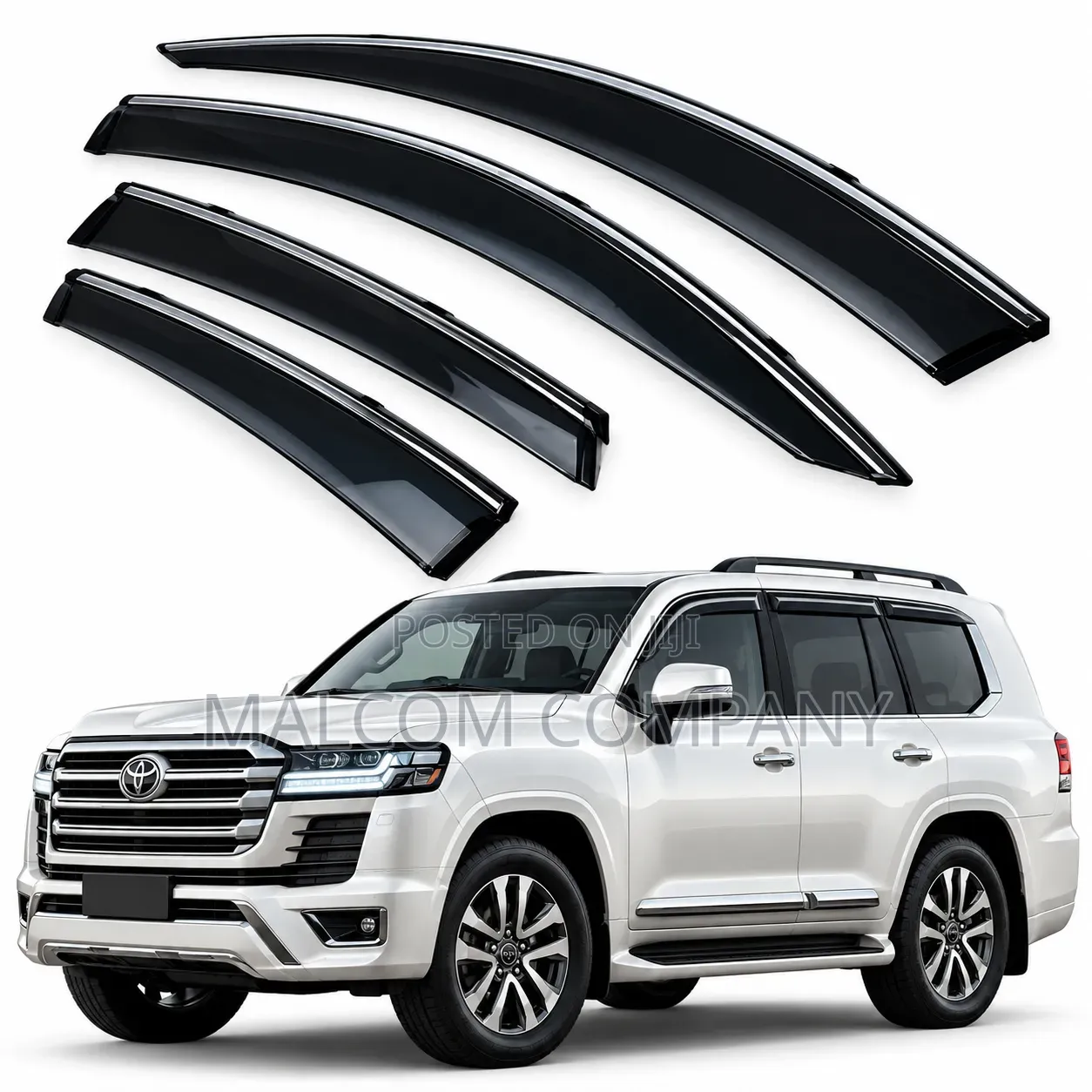 Window Visors for Toyota Land Cruiser – Black Rain Guards | Uganda