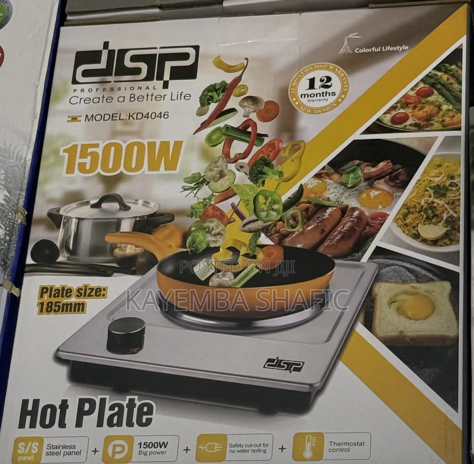 DSP KD4046 Single Burner Electric Hot Plate Cooker - 1500W