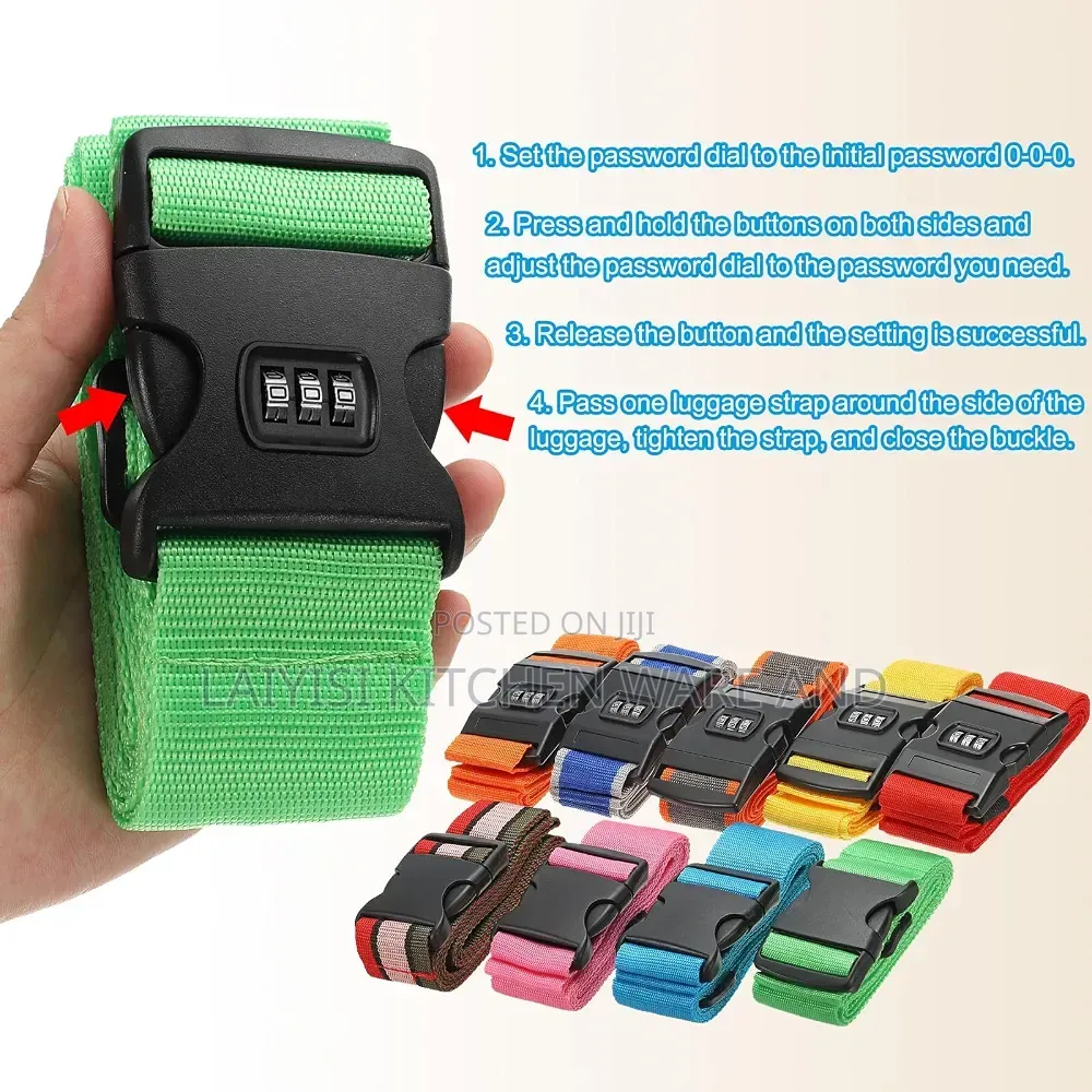 Adjustable Strong Extra Safety Travel Suitcase Luggage Baggage Straps