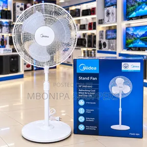 Midea 16-Inch Stand Fan – Adjustable Height, 3-Speed Cooling Fan