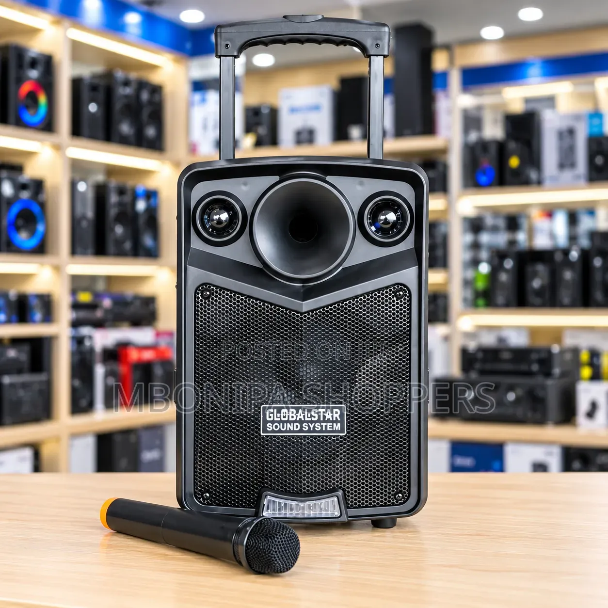 GLOBALSTAR L808 Portable Party Box Speaker With Wireless Microphone