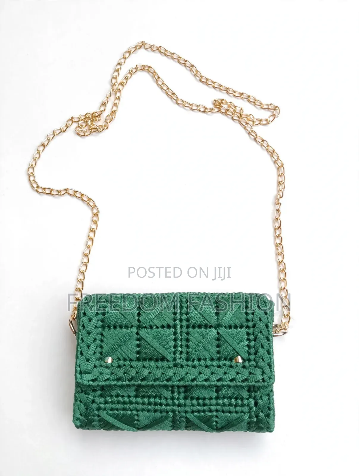 Green New Handmade Crossing Bag