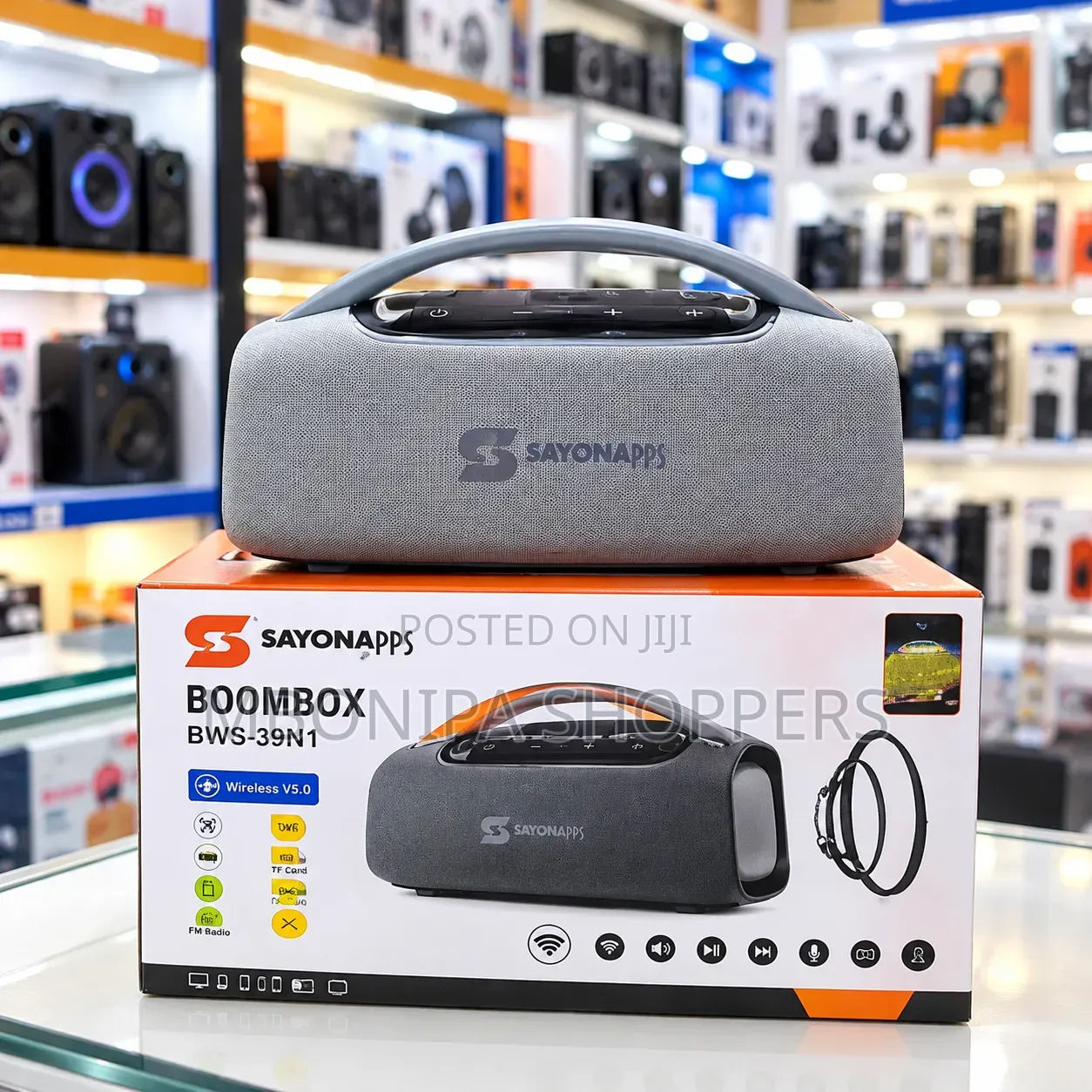 SAYONAPPS BWS-39N1 Portable Bluetooth Boombox Speaker – Wireless V5.0