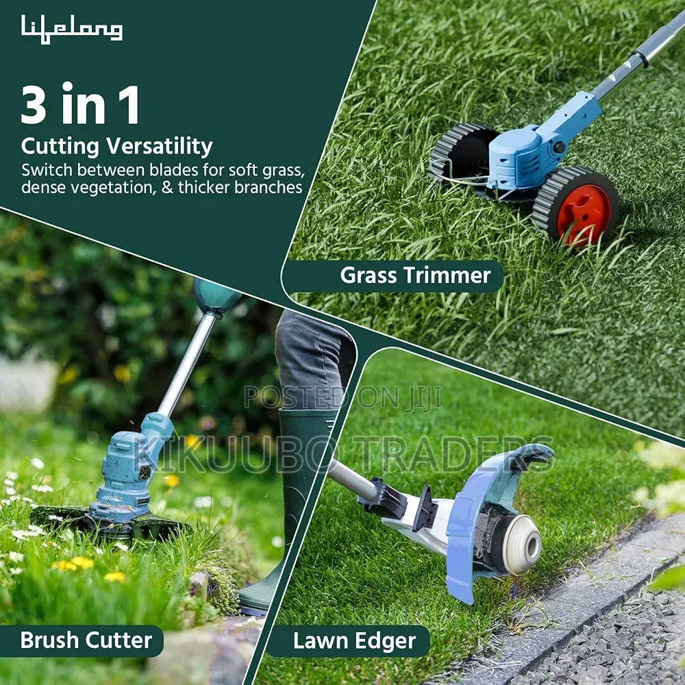 3-in-1 Cordless Electric Grass Trimmer and Lawn Mower Kit