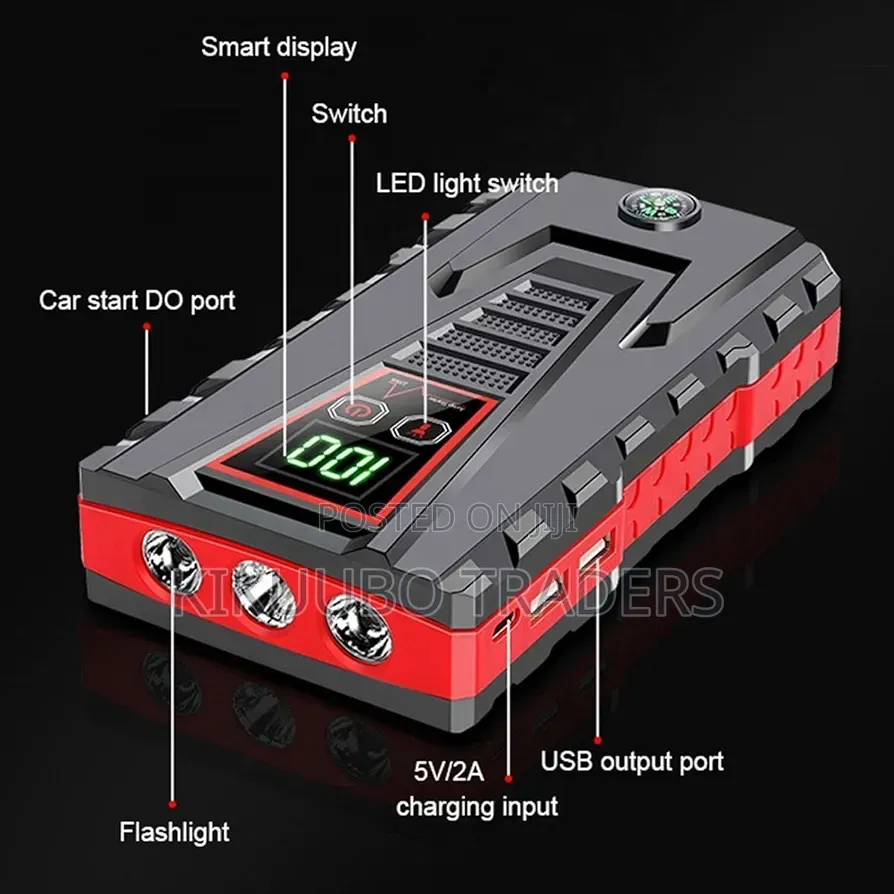 High Power" Multi-Function Portable Car Jump Starter Kit