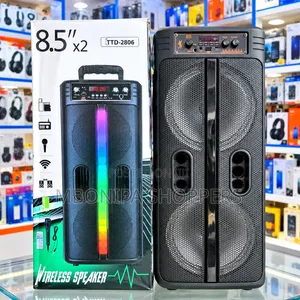 8.5-Inch × 2 TTD-2806 Wireless Bluetooth Speaker With RGB LED Lights