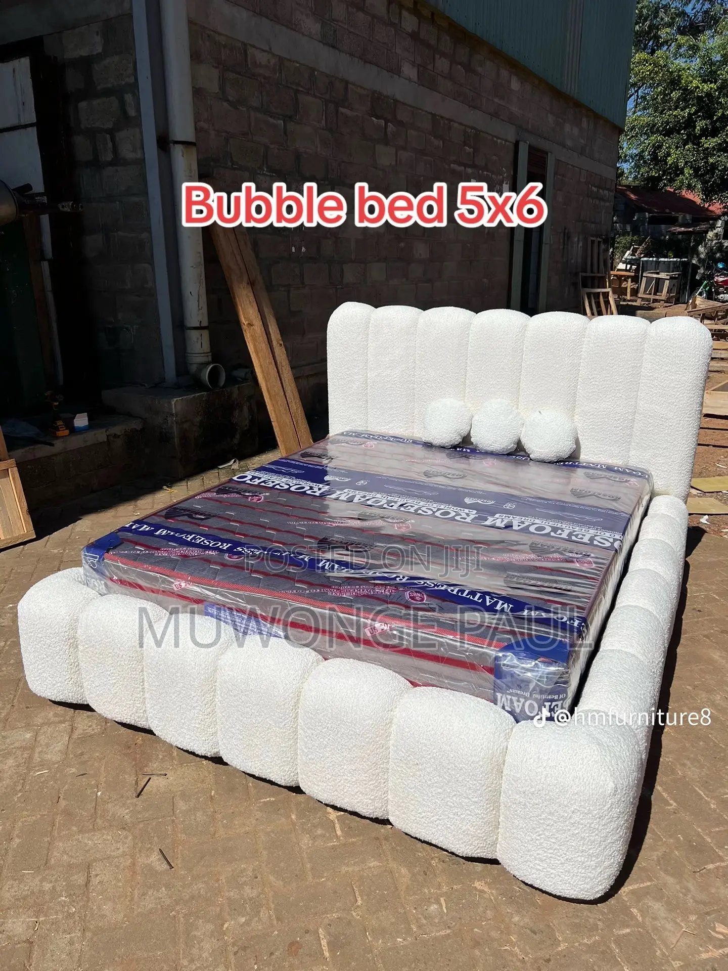 White Bubble Bed  5x6