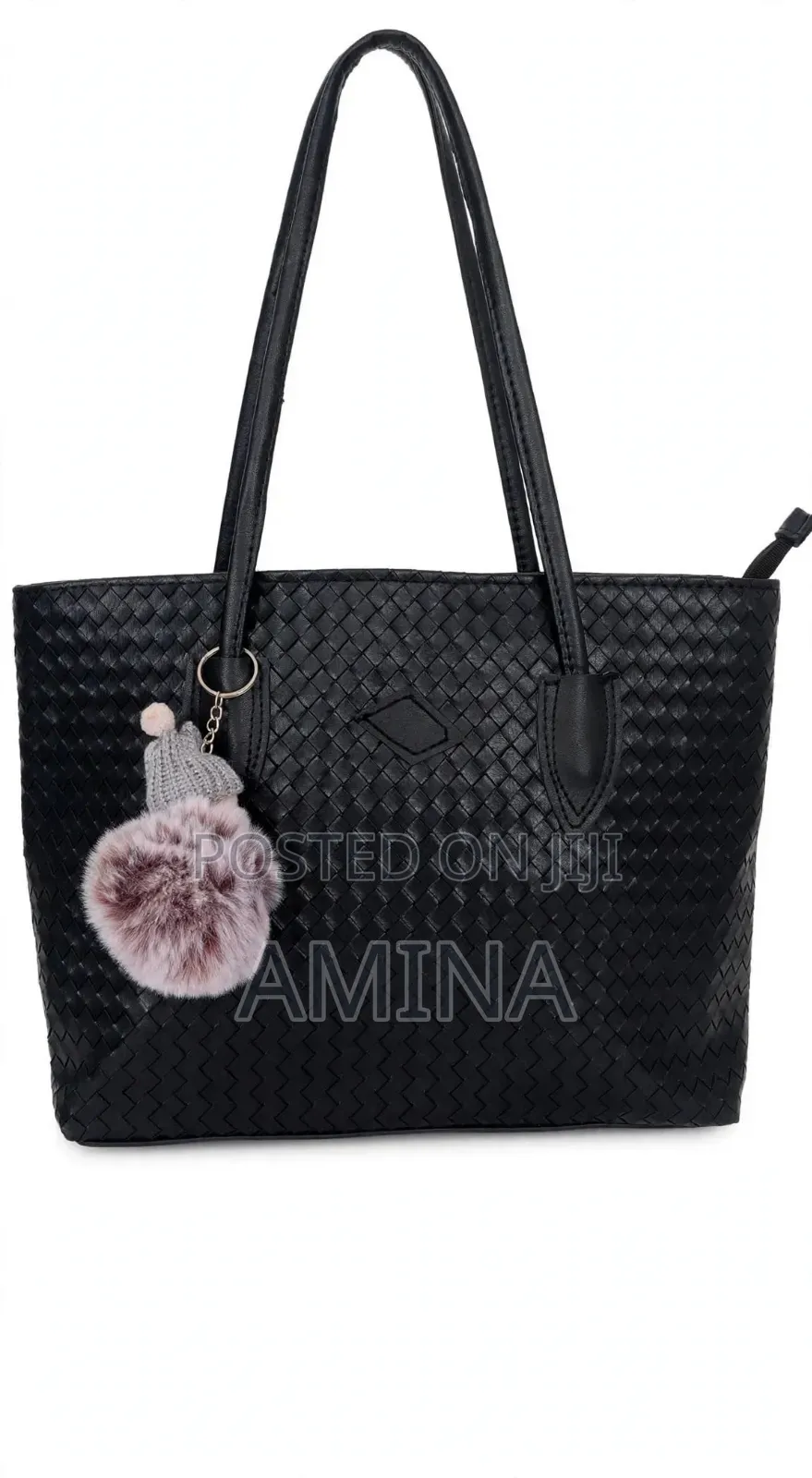 Black Woven Hand Bag