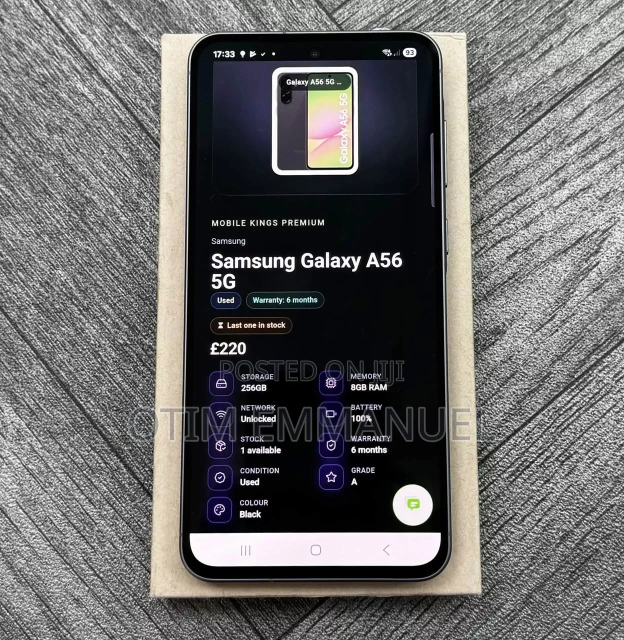 New Samsung Galaxy A56 256 GB Black